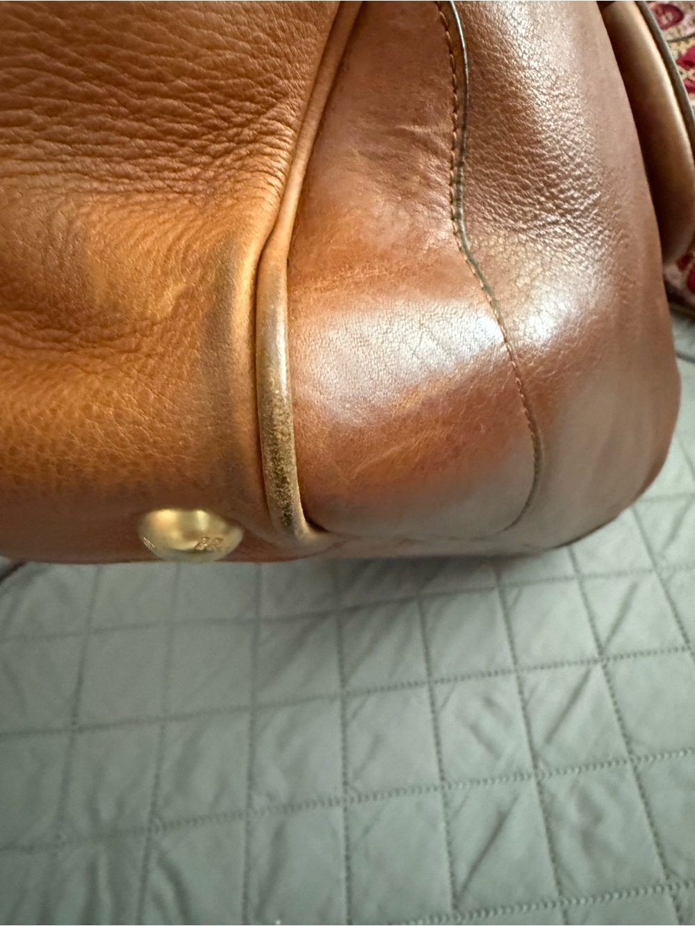 Prada Tan Leather Tote with Gold Hardware - Picture 11 of 16